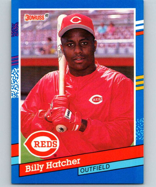 1991 Donruss #196 Billy Hatcher Reds MLB Baseball Image 1