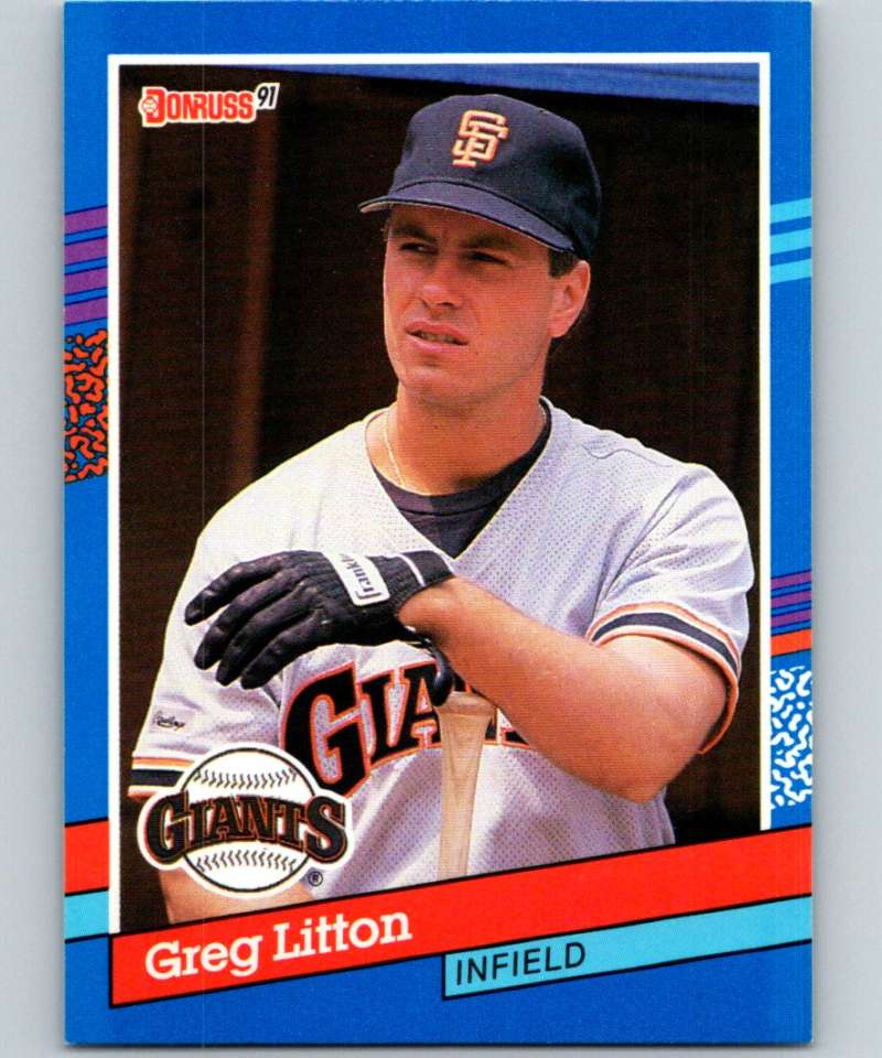 1991 Donruss #198 Greg Litton Giants MLB Baseball Image 1
