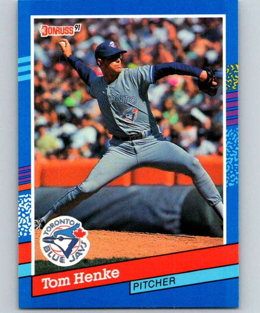 1991 Donruss #205 Tom Henke Blue Jays MLB Baseball Image 1