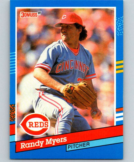 1991 Donruss #209 Randy Myers Reds MLB Baseball Image 1