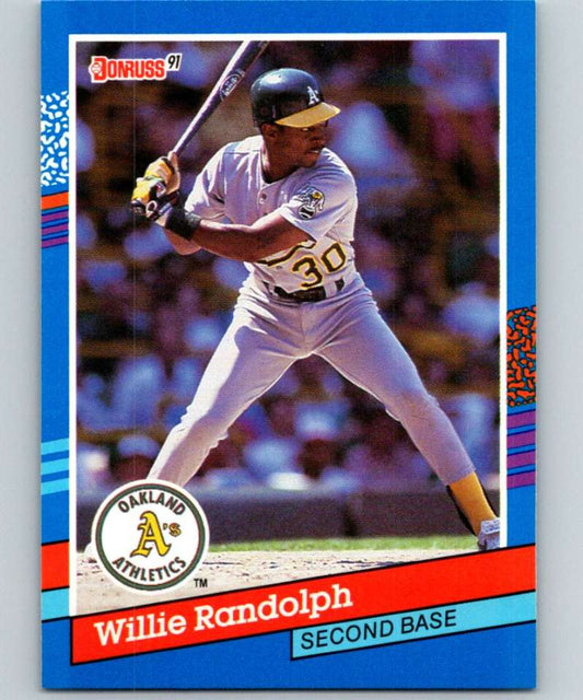 1991 Donruss #217 Willie Randolph Athletics MLB Baseball Image 1
