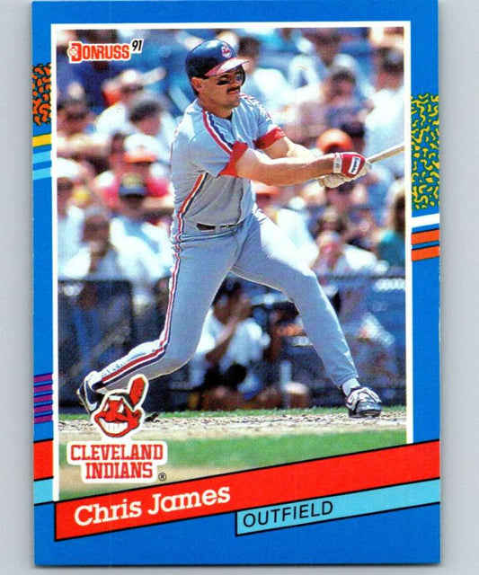 1991 Donruss #227 Chris James Indians MLB Baseball Image 1
