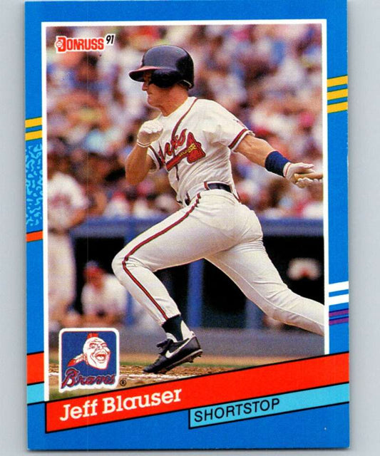 1991 Donruss #229 Jeff Blauser Braves MLB Baseball Image 1