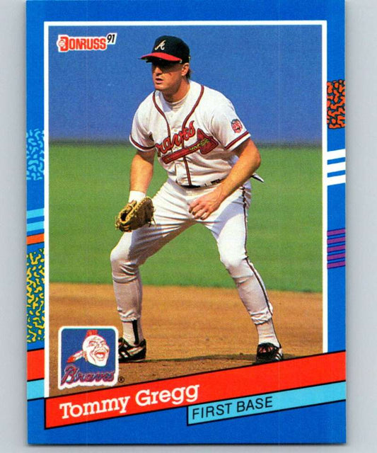 1991 Donruss #244 Tommy Gregg Braves MLB Baseball Image 1