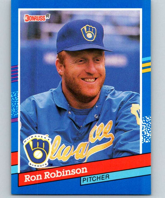 1991 Donruss #254 Ron Robinson Brewers MLB Baseball Image 1