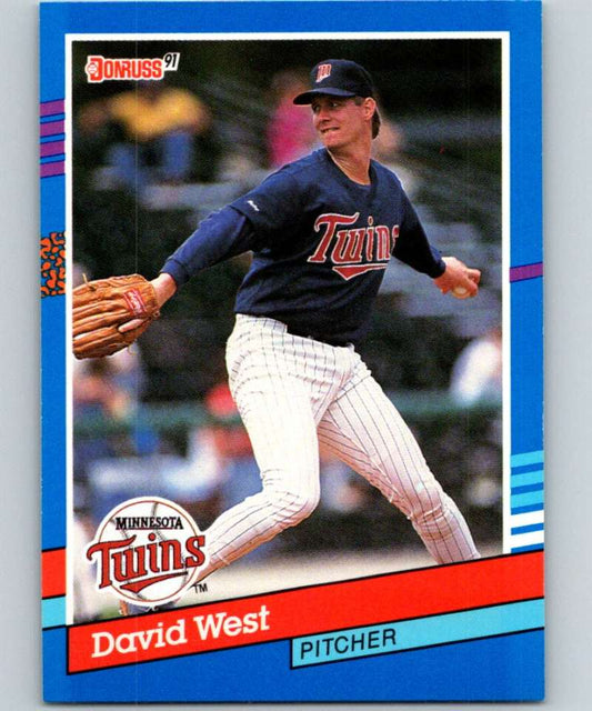 1991 Donruss #264 David West Twins MLB Baseball Image 1