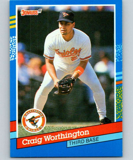 1991 Donruss #293 Craig Worthington Orioles MLB Baseball Image 1