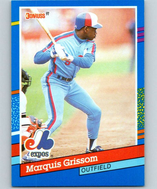 1991 Donruss #307 Marquis Grissom Expos UER MLB Baseball Image 1