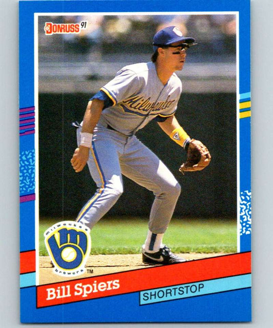 1991 Donruss #310 Bill Spiers Brewers MLB Baseball Image 1