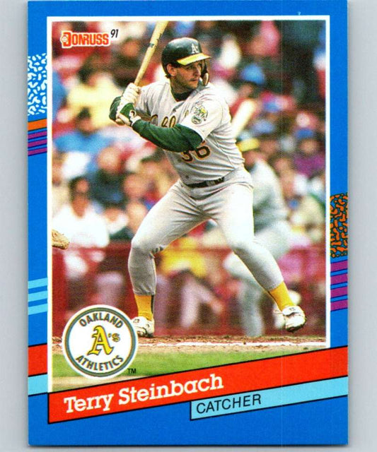 1991 Donruss #329 Terry Steinbach Athletics MLB Baseball Image 1