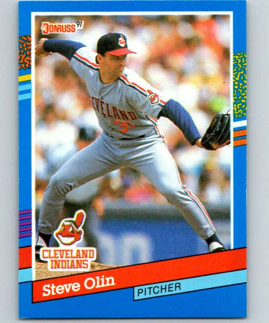 1991 Donruss #339 Steve Olin Indians MLB Baseball Image 1