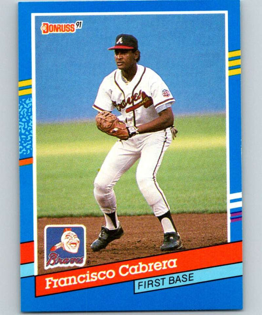 1991 Donruss #341 Francisco Cabrera Braves MLB Baseball Image 1