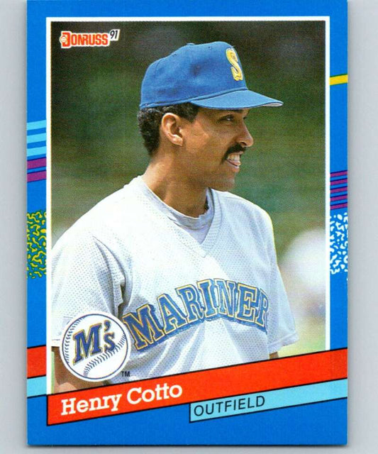 1991 Donruss #343 Henry Cotto Mariners MLB Baseball Image 1
