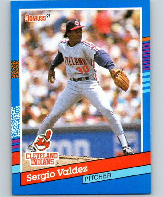1991 Donruss #344 Sergio Valdez Indians MLB Baseball Image 1