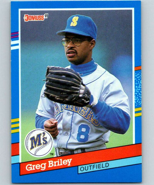 1991 Donruss #352 Greg Briley Mariners MLB Baseball Image 1