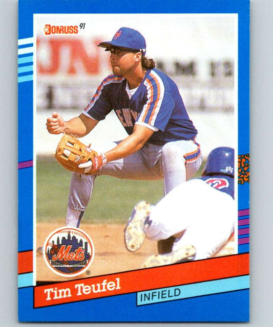 1991 Donruss #370 Tim Teufel Mets MLB Baseball Image 1