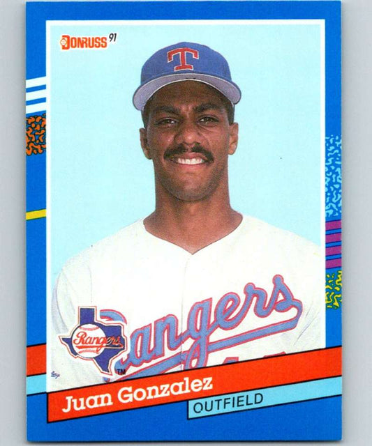 1991 Donruss #371 Juan Gonzalez Rangers MLB Baseball Image 1