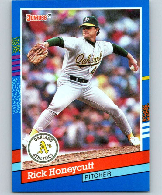 1991 Donruss #373 Rick Honeycutt Athletics MLB Baseball Image 1