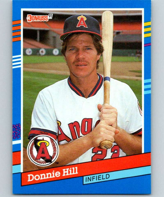 1991 Donruss #376 Donnie Hill Angels MLB Baseball Image 1