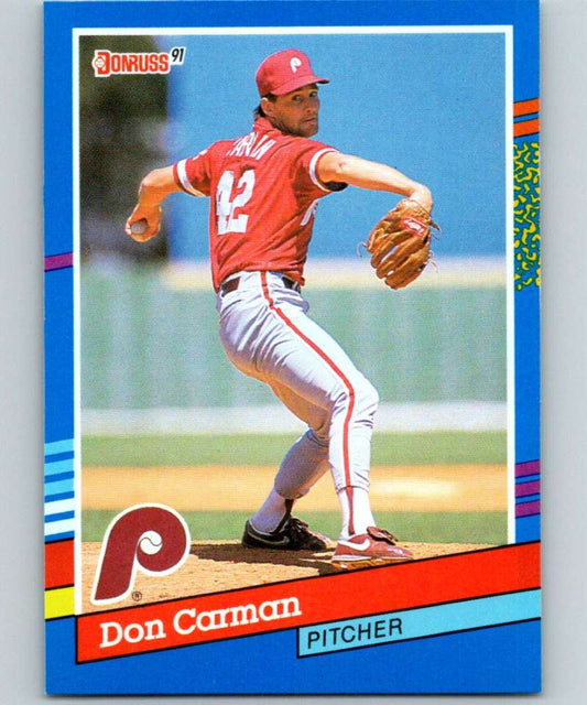 1991 Donruss #377 Don Carman Phillies MLB Baseball Image 1