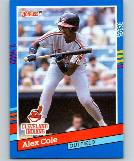 1991 Donruss #383 Alex Cole Indians MLB Baseball Image 1