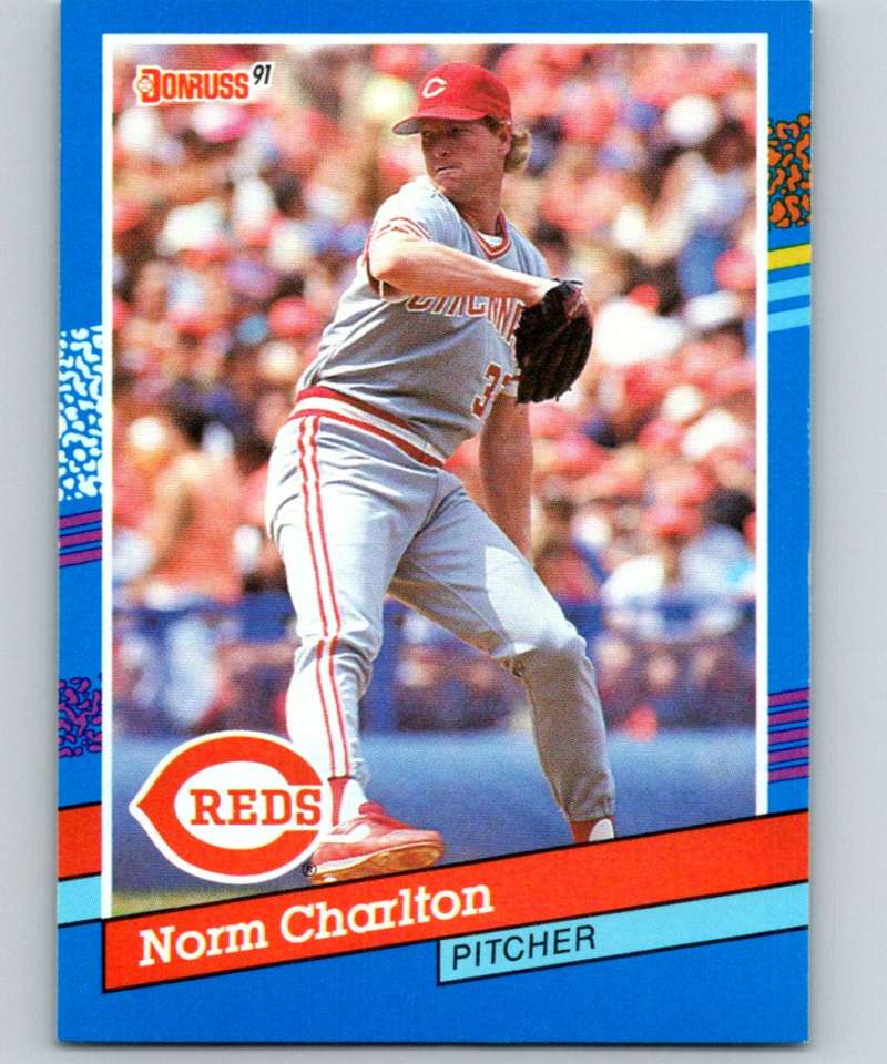 1991 Donruss #384 Norm Charlton Reds MLB Baseball Image 1