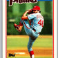1988 Topps UK Minis #2 Steve Bedrosian Phillies MLB Baseball Image 1