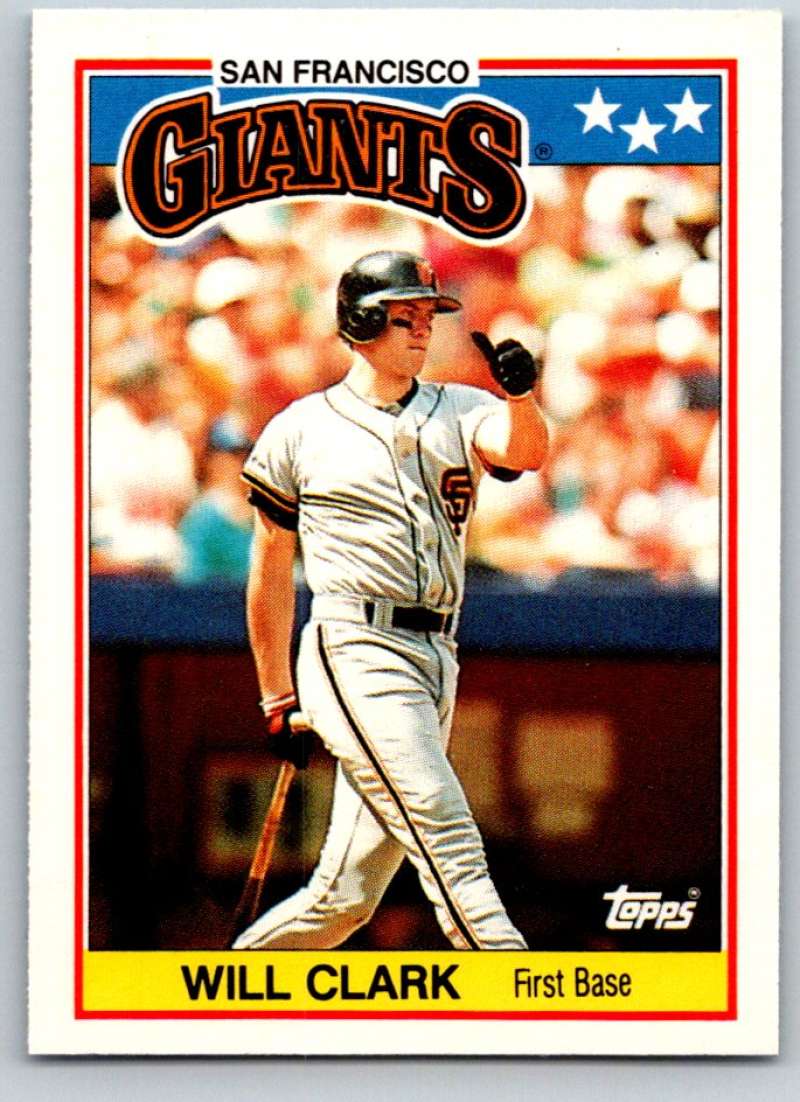 1988 Topps UK Minis #14 Will Clark Giants MLB Baseball Image 1