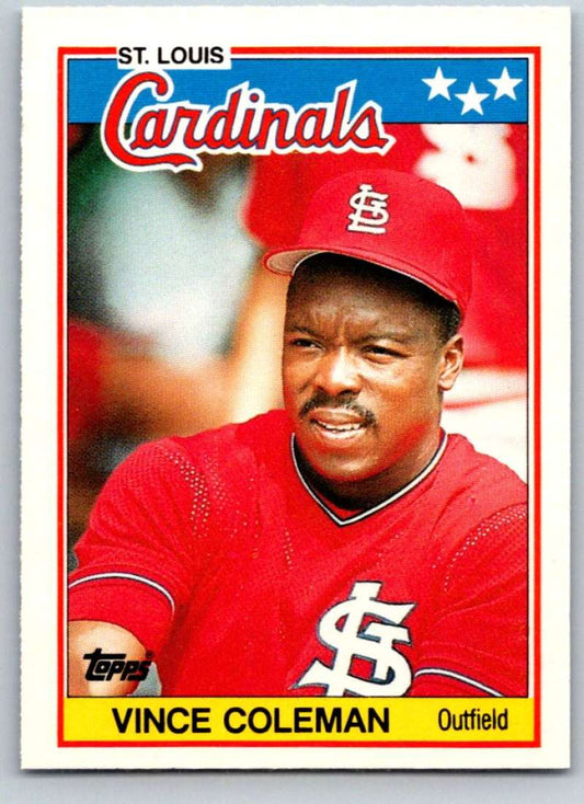 1988 Topps UK Minis #16 Vince Coleman Cardinals MLB Baseball Image 1