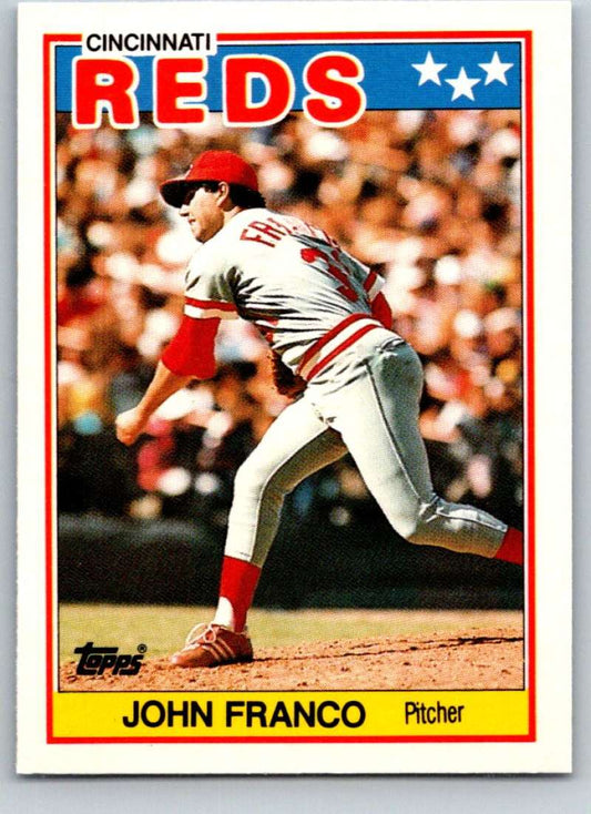 1988 Topps UK Minis #24 John Franco Reds MLB Baseball Image 1
