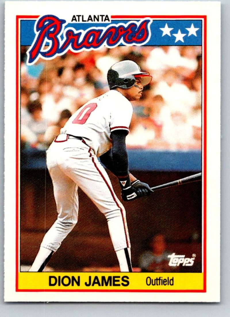 1988 Topps UK Minis #39 Dion James Braves MLB Baseball Image 1