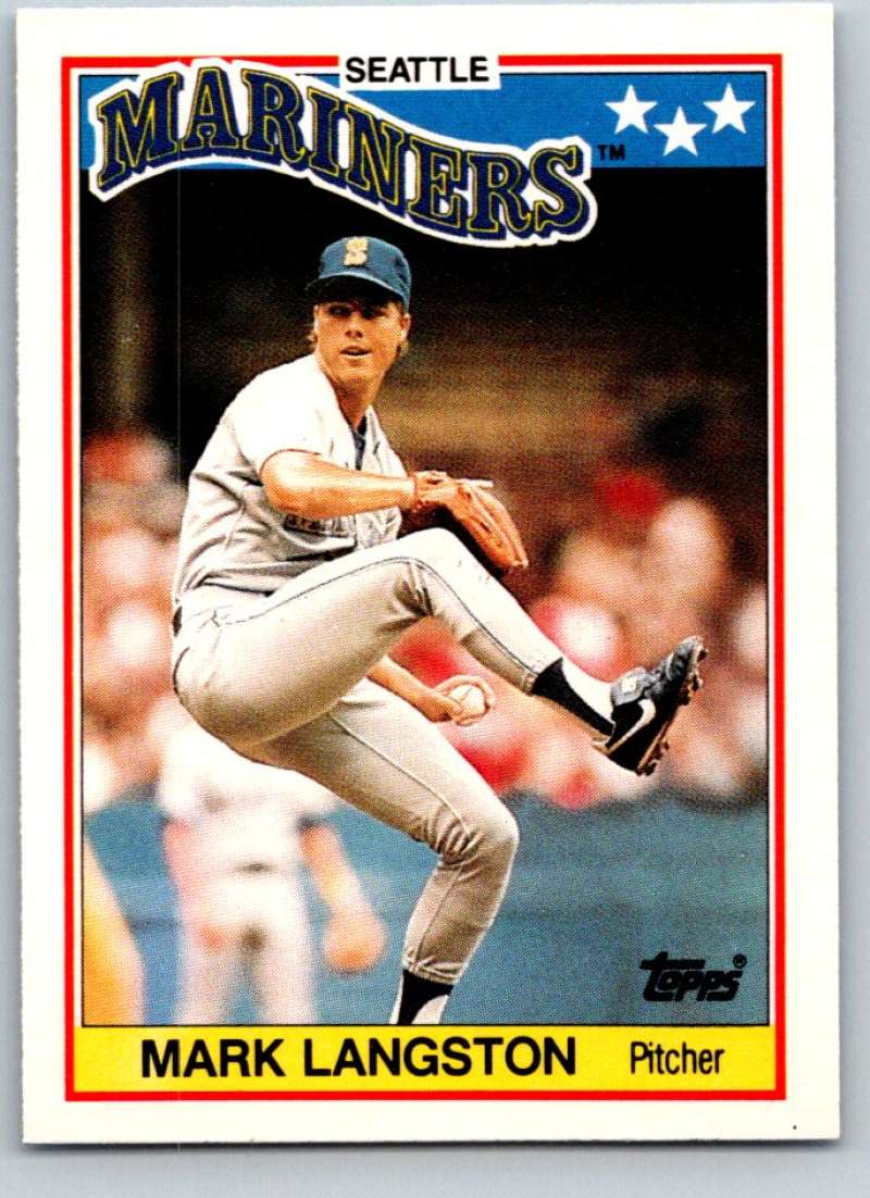 1988 Topps UK Minis #42 Mark Langston Mariners MLB Baseball Image 1