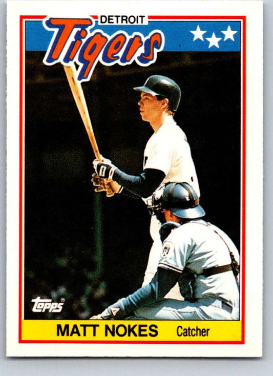 1988 Topps UK Minis #54 Matt Nokes Tigers MLB Baseball Image 1