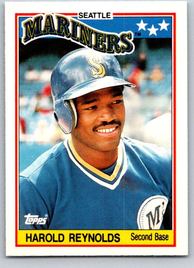 1988 Topps UK Minis #60 Harold Reynolds Mariners MLB Baseball Image 1