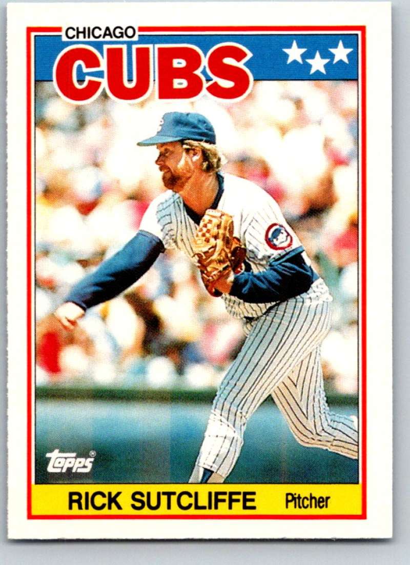 1988 Topps UK Minis #77 Rick Sutcliffe Cubs MLB Baseball Image 1