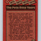 1986 Topps #4 Pete Rose Reds Rose Special: '71-'74 MLB Baseball Image 2