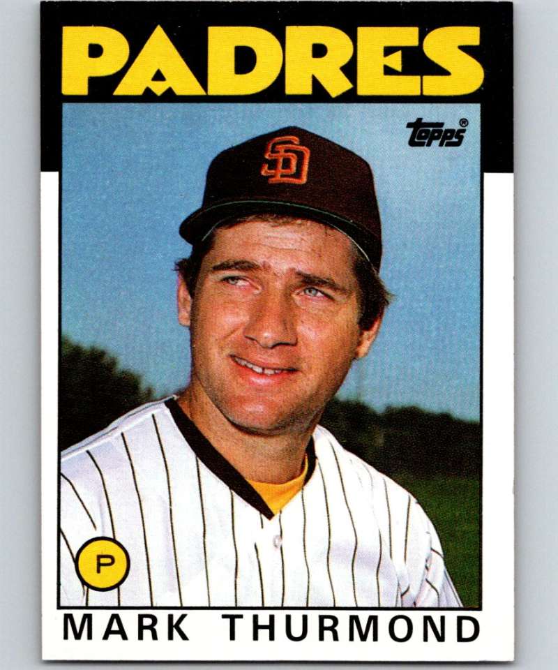 1986 Topps #37 Mark Thurmond Padres MLB Baseball Image 1