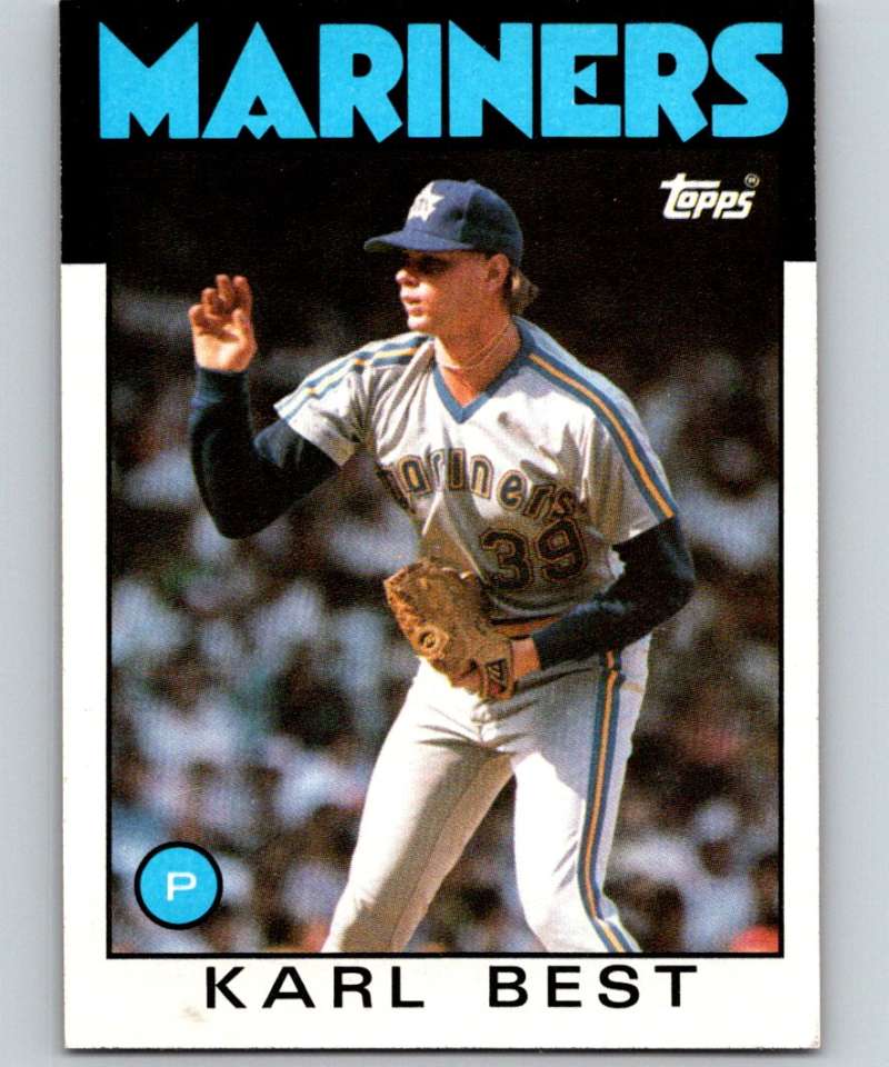 1986 Topps #61 Karl Best RC Rookie Mariners MLB Baseball Image 1