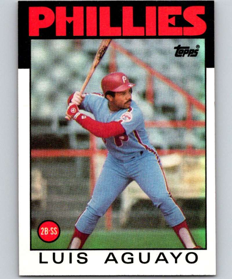 1986 Topps #69 Luis Aguayo Phillies MLB Baseball Image 1