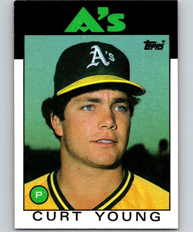 1986 Topps #84 Curt Young Athletics MLB Baseball Image 1