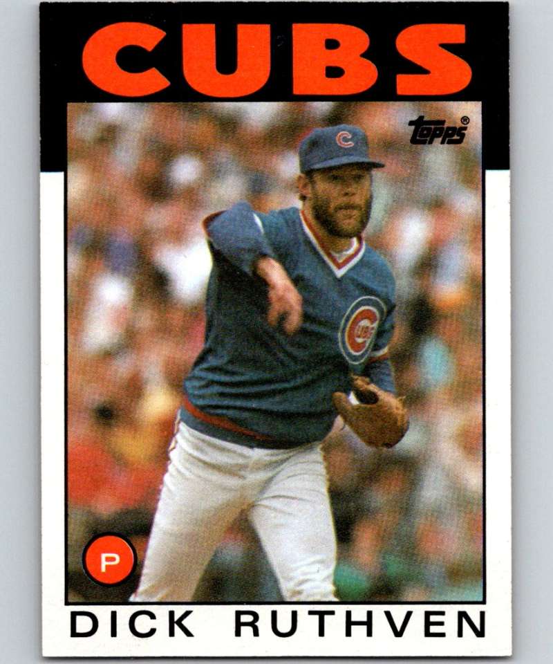 1986 Topps #98 Dick Ruthven Cubs MLB Baseball Image 1