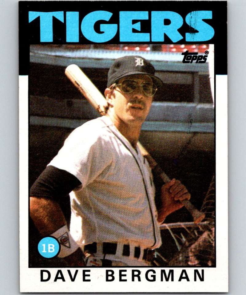 1986 Topps #101 Dave Bergman Tigers MLB Baseball Image 1