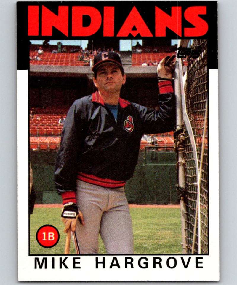 1986 Topps #136 Mike Hargrove Indians MLB Baseball Image 1