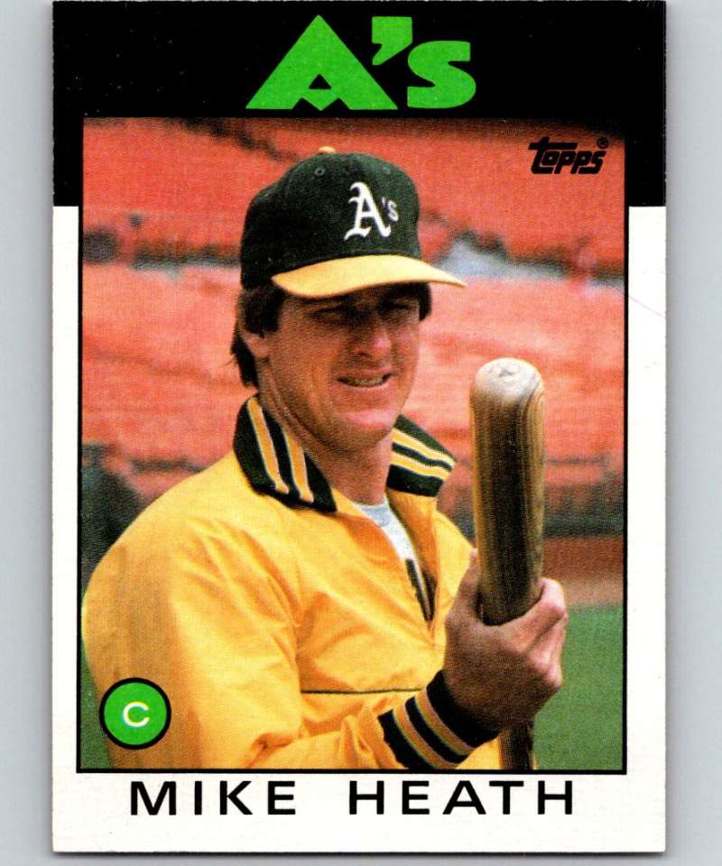 1986 Topps #148 Mike Heath Athletics MLB Baseball Image 1