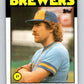 1986 Topps #163 Pete Ladd Brewers MLB Baseball Image 1