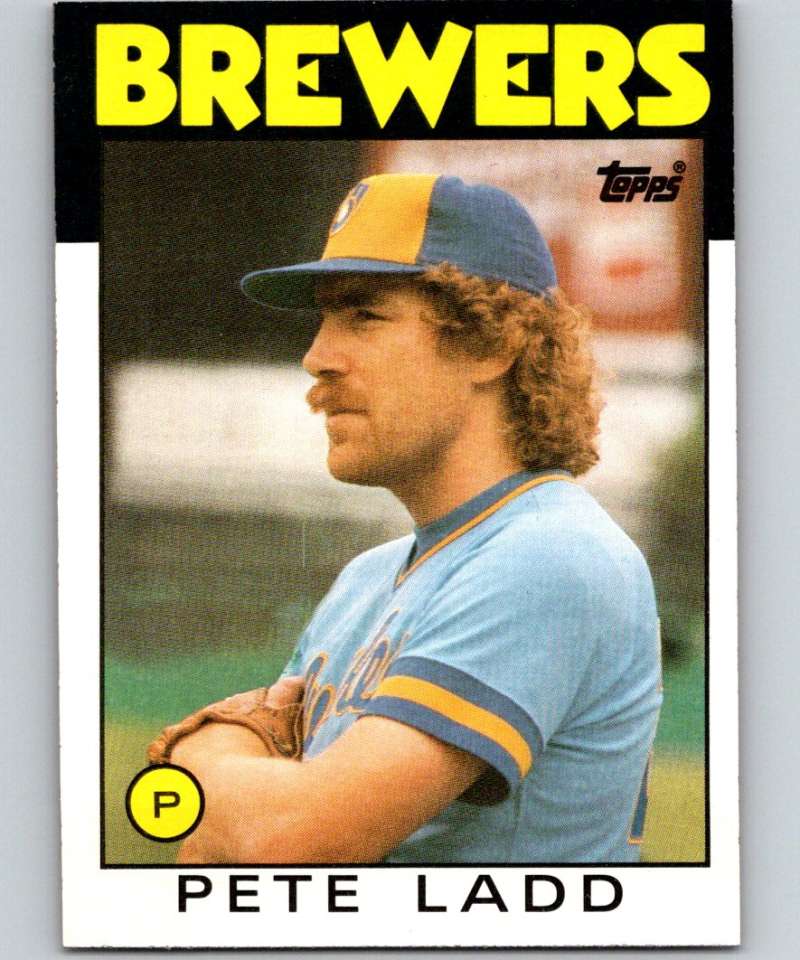 1986 Topps #163 Pete Ladd Brewers MLB Baseball Image 1