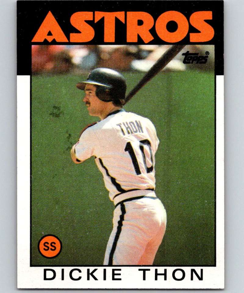 1986 Topps #166 Dickie Thon Astros MLB Baseball Image 1