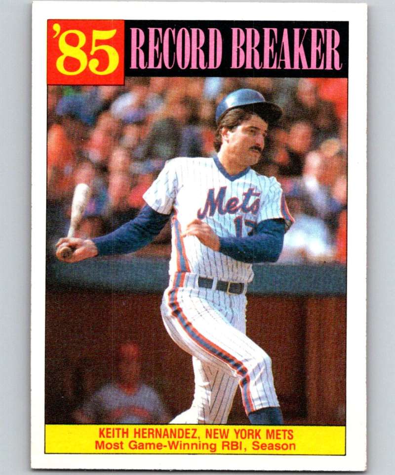 1986 Topps #203 Keith Hernandez Mets RB MLB Baseball Image 1