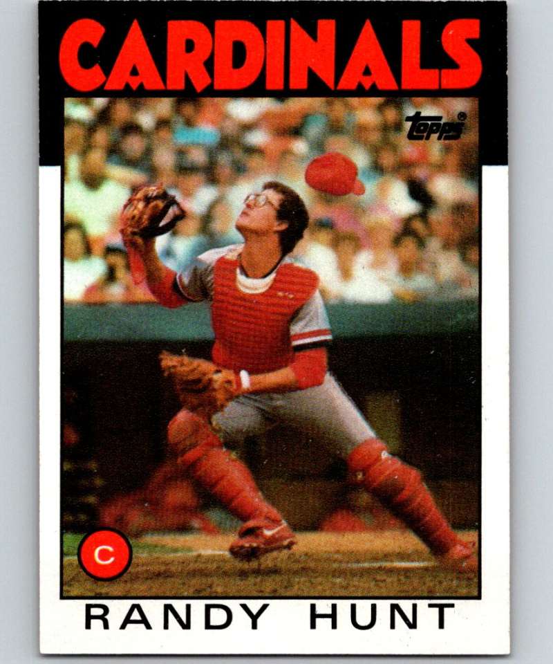 1986 Topps #218 Randy Hunt RC Rookie Cardinals MLB Baseball Image 1