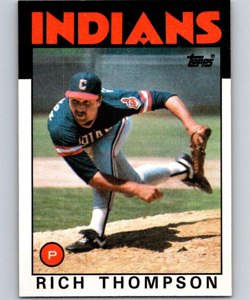 1986 Topps #242 Rich Thompson Indians MLB Baseball Image 1